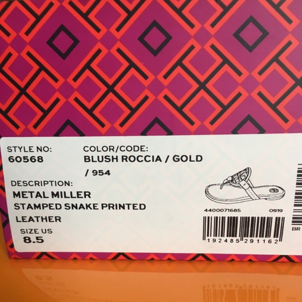 Last 1- Tory Burch Metal Logo Miller Thong Sandals - Picture 8 of 8